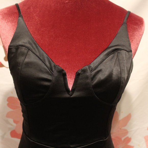 PacSun black mini satin dress w/ underwire - Picture 6 of 7